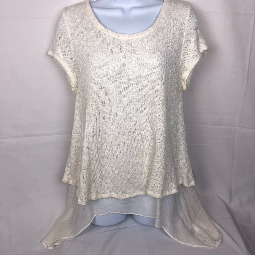 Meadow Rue Anthropology White short sleeve size L